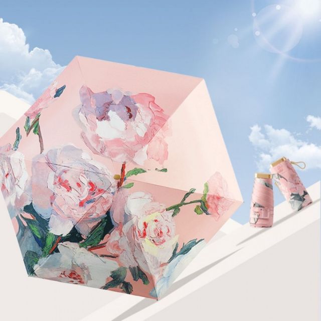 초경량 6단 아트 양우산 4color 접이식 휴대용 자외선 차단 양산 겸용 우산