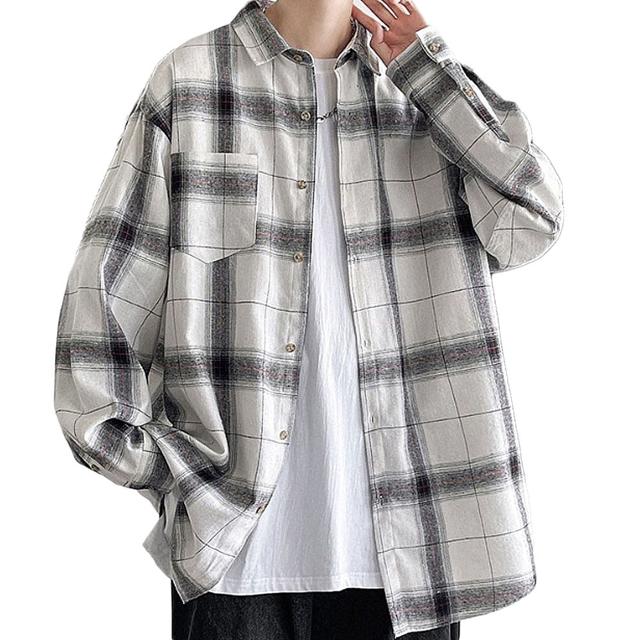 신상 남성 체크 남방 데일리룩 인기 패션 긴팔 셔츠
