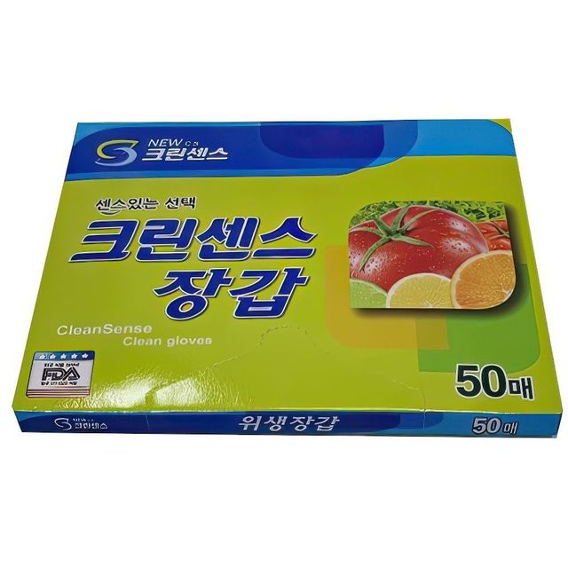 크린센스 일회용 손가락 위생 비닐장갑 식품용 50매 김장용