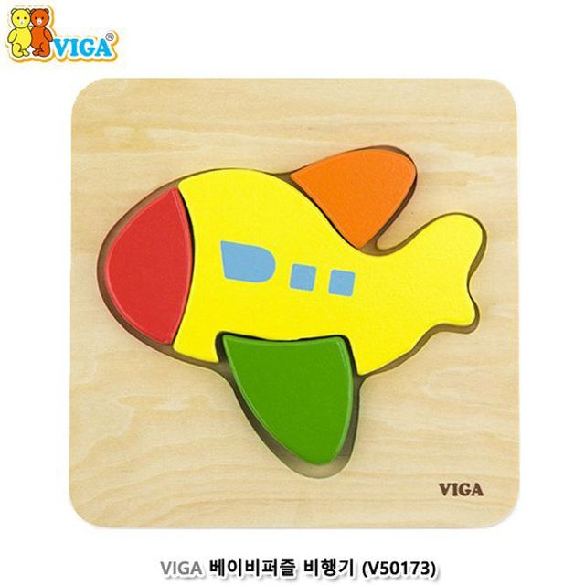 원목장난감 VIGA 원목 베이비 퍼즐 비행기