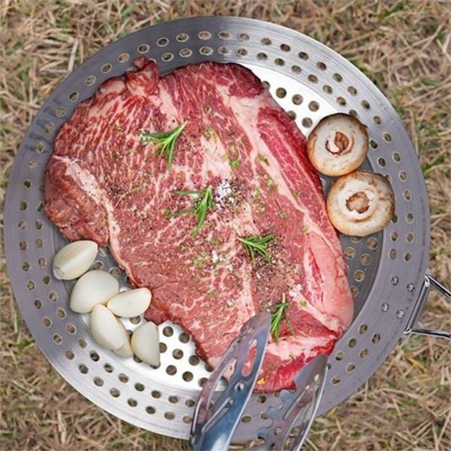 캠핑용 석쇠 직화 구이 석쇠 접이식 휴대용 타공 바베큐 불판 그릴