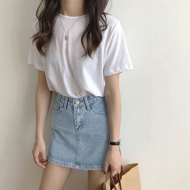 청치마 미니스커트 캐주얼 워싱 데님스커트