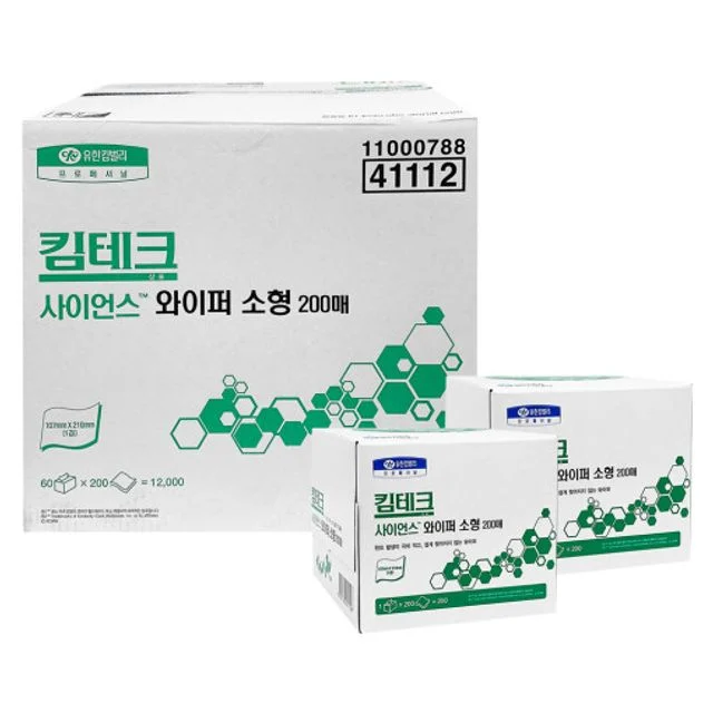 41112 킴테크 사이언스 와이퍼 소형 200매X60카톤 산업용 청소