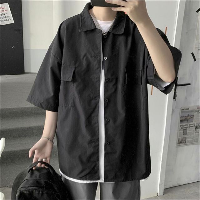 남성 반팔셔츠 포켓셔츠 캐주얼 여름셔츠 데일리 남방 2색
