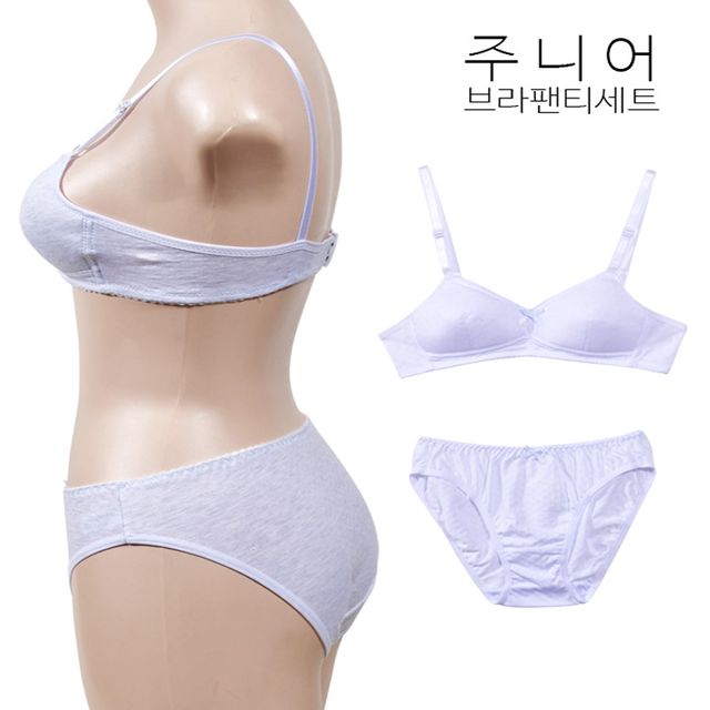 2단계 베이직한 주니어 브라 팬티 세트