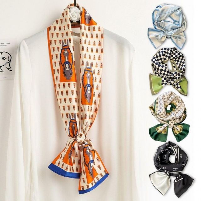 실크 스카프 여성 하늘 스카프 직사각