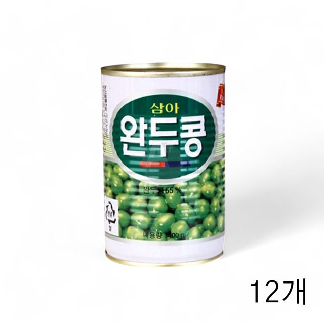 400g 완두콩캔 X 12개 원터치 콩통조림 삼아씨에프 완