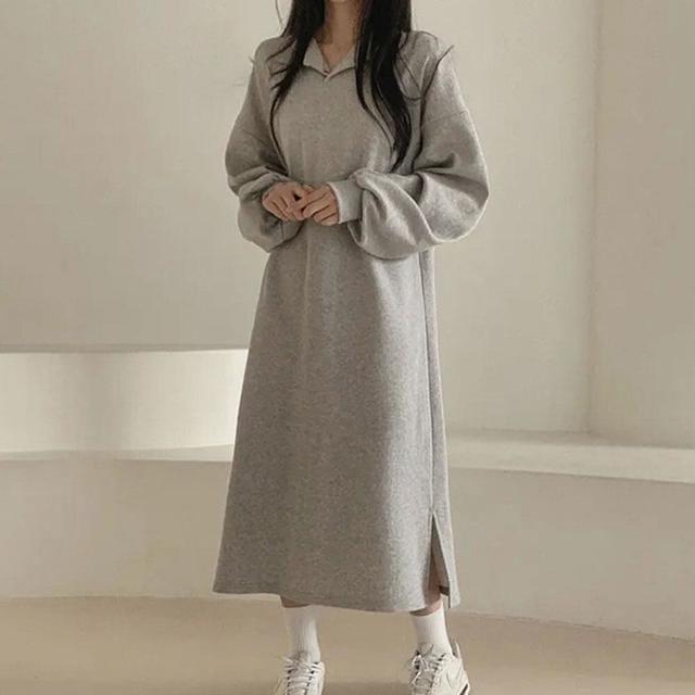 데일리 여성 겨울 편한 외출 기모안감 롱 원피스 치마