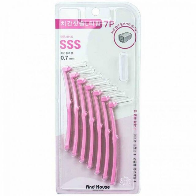 치아 사이 청결용 SSS 초미세 핑크 칫솔 끝 세밀한 이 사이 청소 도구