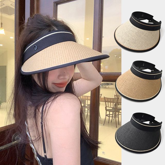 블랙코팅 밀짚라인 돌돌이 썬캡