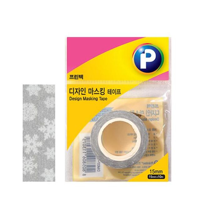 프린텍 DM10 디자인 마스킹 테이프 눈꽃 3개 세트