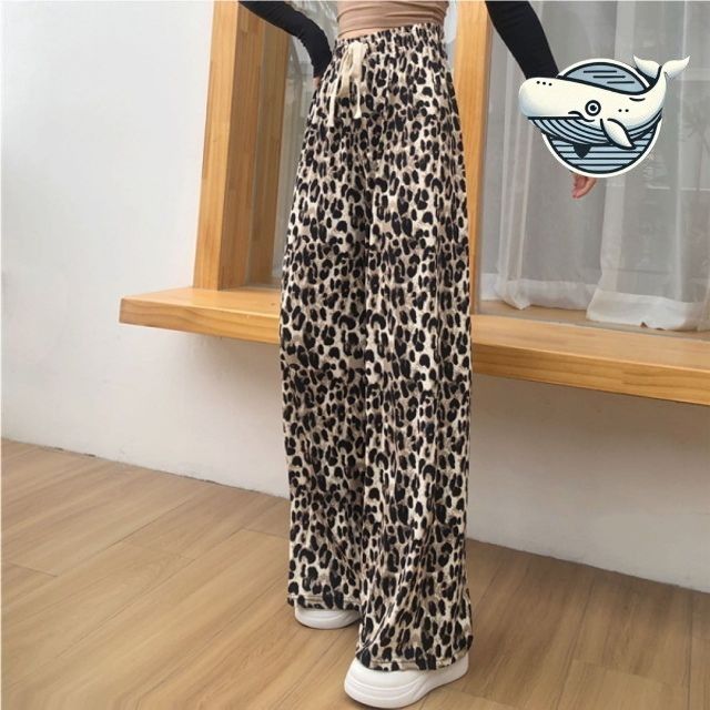 여유로운 레오파드 패턴 여름 쿨팬츠 편안한