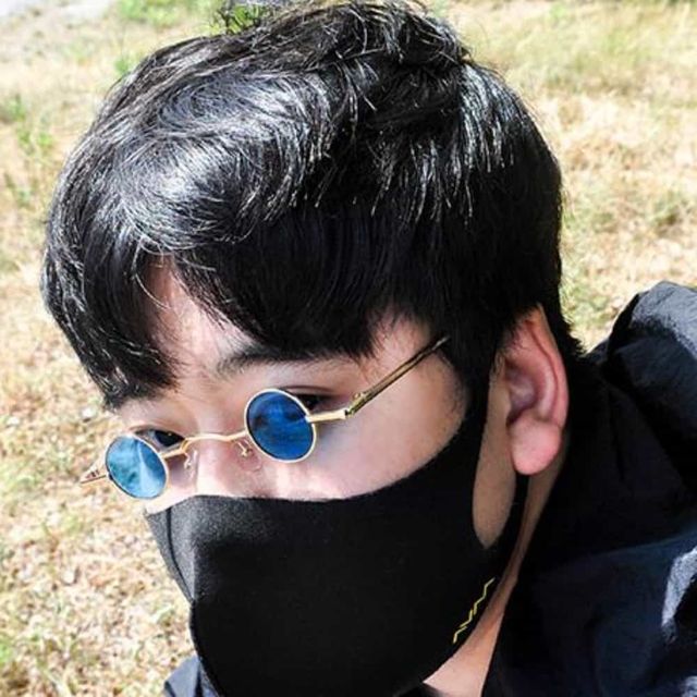 레트로미니안경금테블루 파티용품 생일