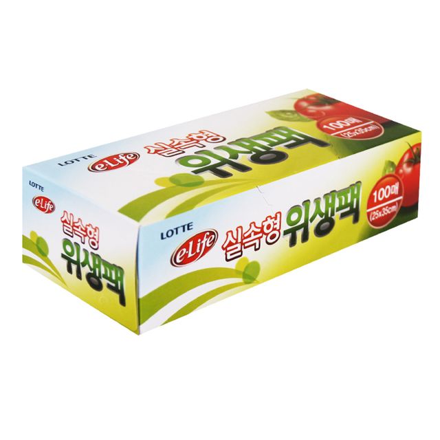 롯데 위생팩 실속형 25x35x100매 - 주방 위생 필수품