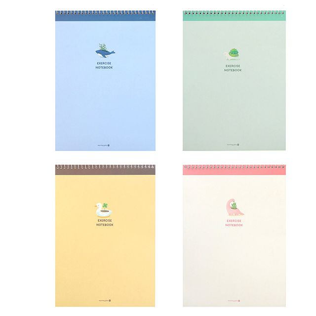JMds 모닝글로리 연습장 동물화분 스프링연습장 (랜덤1개) 연습노트 연습공책