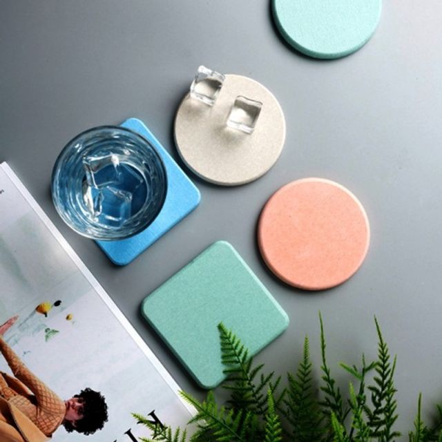 규조토 코스터 컵받침 파스텔 컬러 규조토 흡수받침대