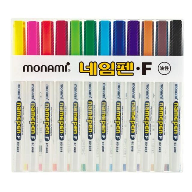 모나미 네임펜 12색 세트 F타입 다용도 마킹펜