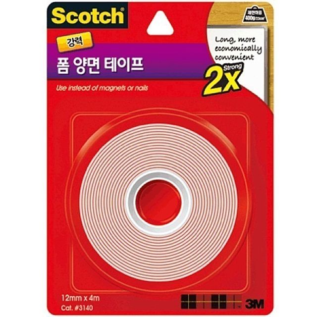 3M 강력 폼 양면테이프 12mmx4M 3140 충격흡수 접착테이프