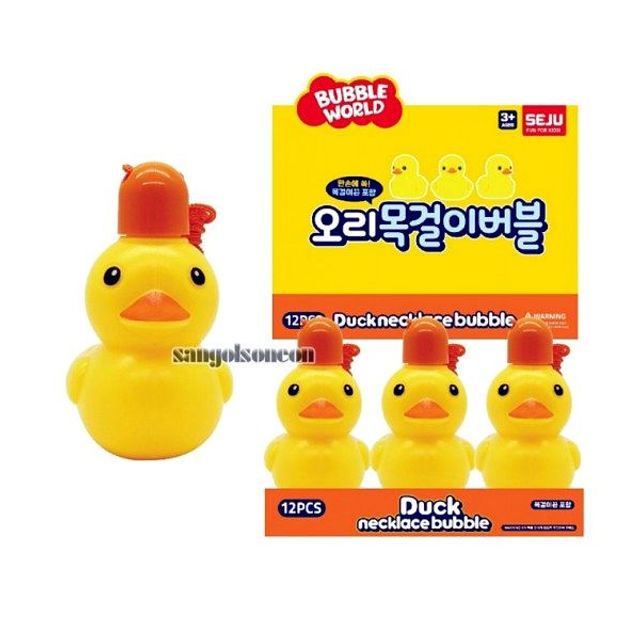 오리목걸이버블12개 선물 동물 비눗방울 오리 목걸이