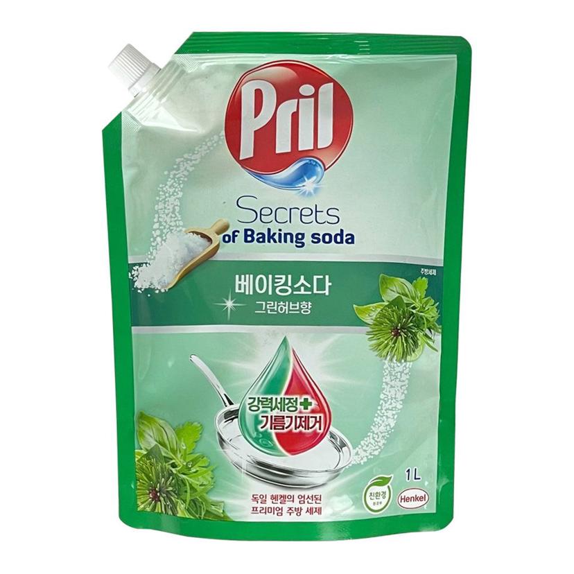 프릴 베이킹소다 그린허브향 주방세제 리필 1L
