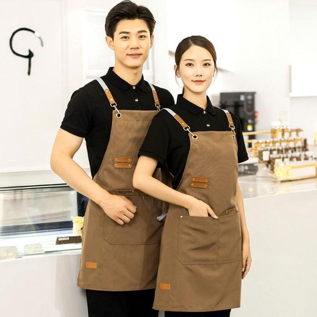 방수 캔버스 앞치마 어린이집 교사용 카페 공방용