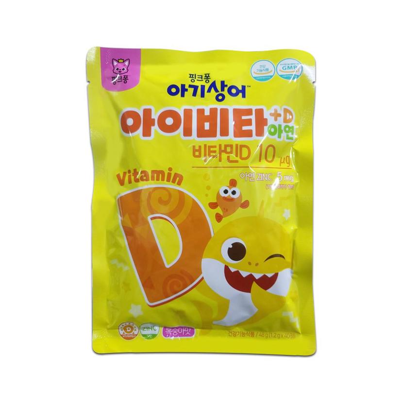 핑크퐁 아기상어 아이비타 D 아연 40정 - 어린이 영양제