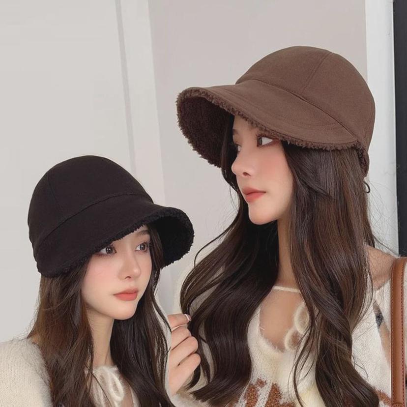 여성 겨울 뽀글이 캡 버킷햇 부드러운 방한 털모자