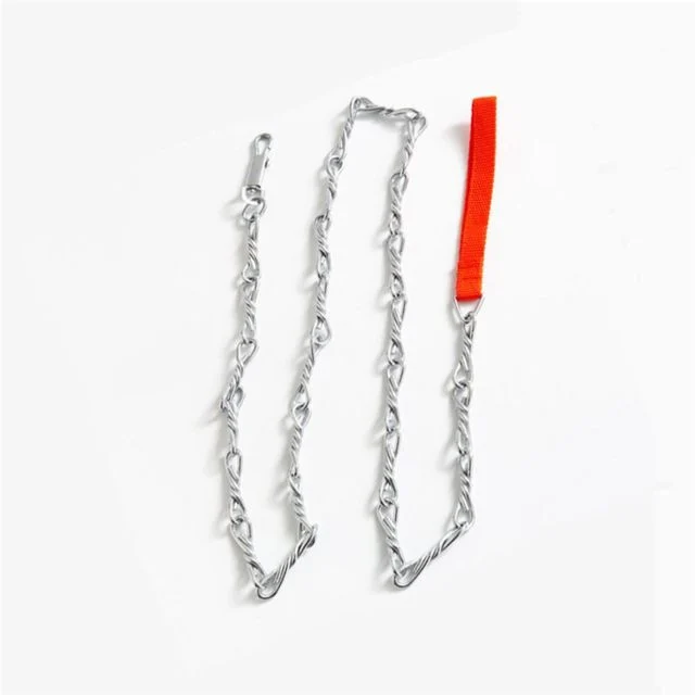 중형견 체인리드줄 4.0mm 1.7m, 레드 애견목줄 산책