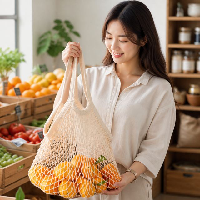 시장 그물망 장바구니 에코백 장보기용 마트 쇼핑 네트백