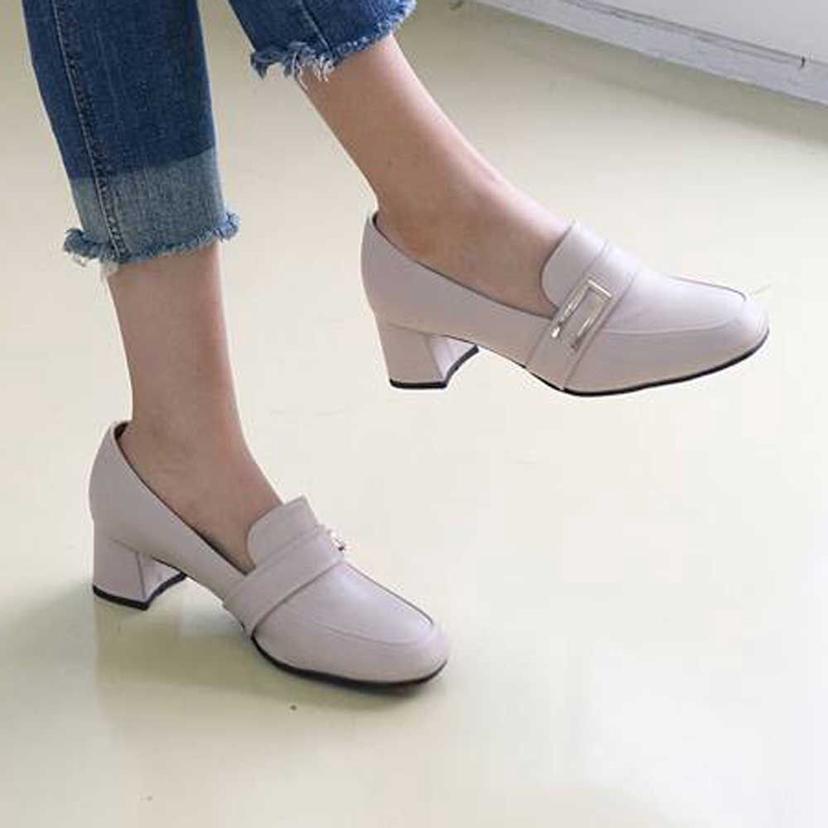 국산 굽있는 여성 로퍼 - 빅사이즈 캐주얼 데일리 구두