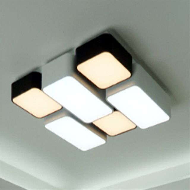 거실등 LED 색변환 6등 천장조명, 블록 디자인