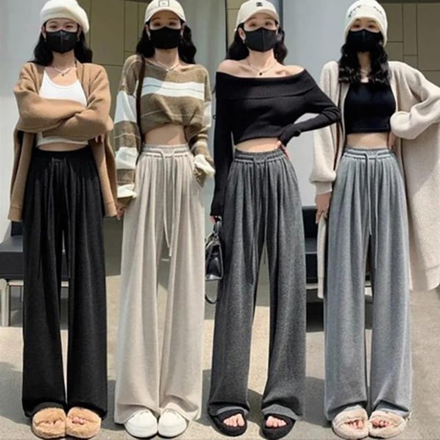 빅사이즈 긴바지 루즈핏 세미 여성바지 배기바지 면