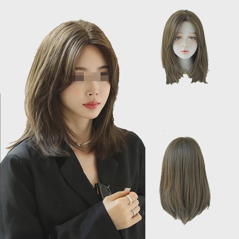 단발머리 통가발 여성 가발 - 자연스러운 패션 가발