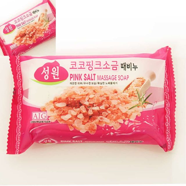 핑크소금 때비누, 목욕비누 각질제거 세신용