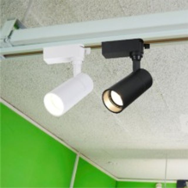 LED 일체형 COB 스포트 레일조명 20W 플리커프리 원통 레일등 매장 포인트 조명