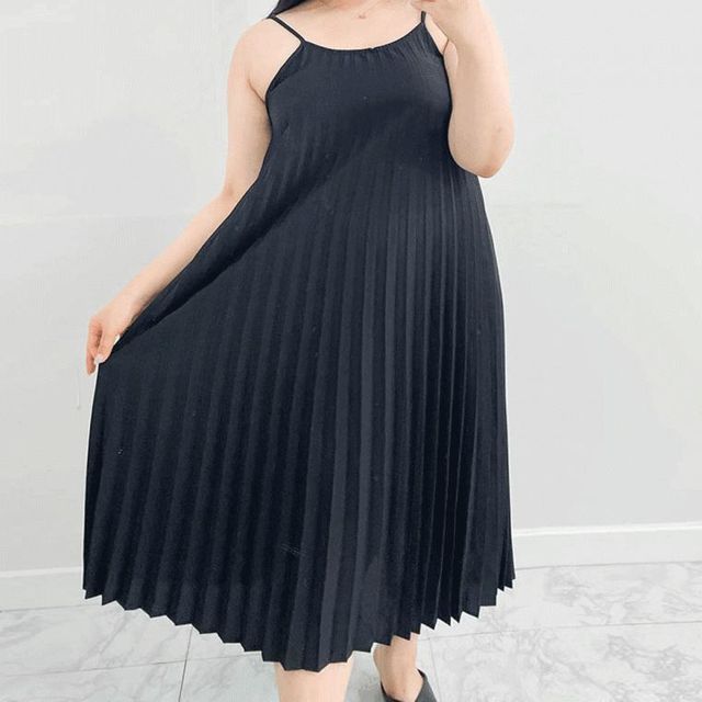 포인트 원피스 주름 빅사이즈 루즈핏 데일리 데일리룩