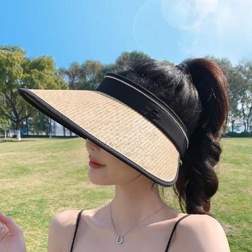 여성 휴대용 밀짚모자 여름 썬캡 햇빛가리개 KK867