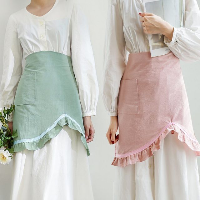 순면 하프 허리 주방 작업용 앞치마 에이프런