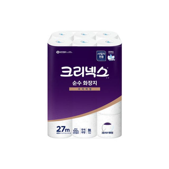 크리넥스 3겹 순수 화장지 27m 24롤 천연펄프 티슈