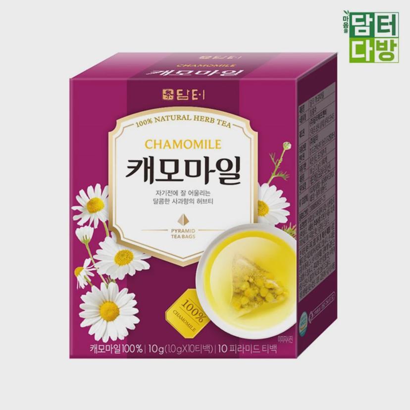 담터 캐모마일 허브차 삼각티백 10T 5개 세트