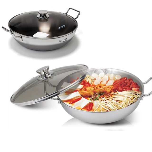 국내산 키친아트 통3중스텐 전골냄비 30cm 인덕션겸용