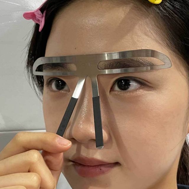 일자형 눈썹그리기 가이드 틀 여자눈썹 모양잡기 정확한 선 그리기