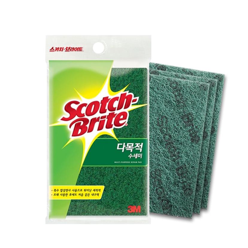3M 스카치브라이트 양면 다목적 수세미 3입 | 주방 청소