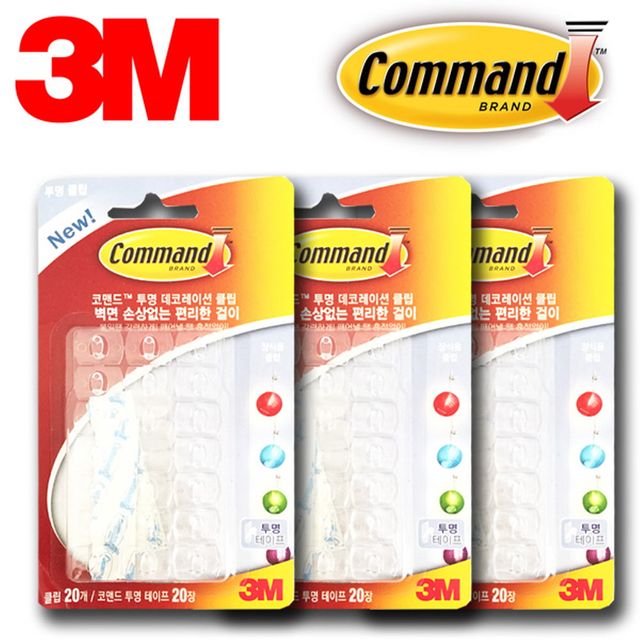 3M 투명 선정리 장식용전선 미니클립 60P - 섬세한 전선 정리에 최적