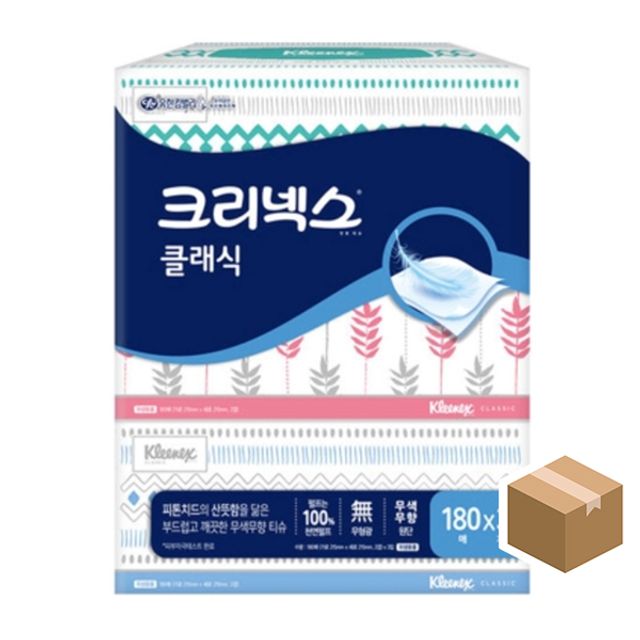 크리넥스 각티슈 180매 클래식S 3개입 6팩 기본형