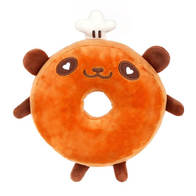 도넛 팬더 봉제인형 요리사 모자 장식 러블리 완구