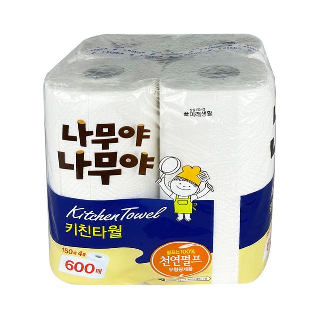 나무야 나무야 키친타올 150매 X 4롤 600매 대용량