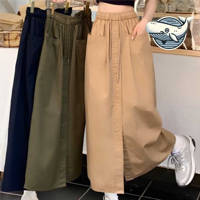 편안한 포켓 카고 롱스커트 데일리 치마 세련된