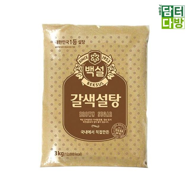 백설 갈색설탕 3kg X 2개 대용량 가정용 베이킹 요리 필수품