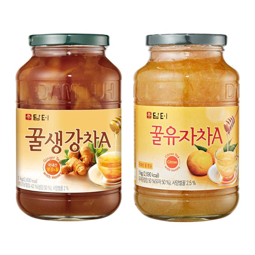 담터 꿀유자차 꿀생강차 1kg 세트 전통차 선물